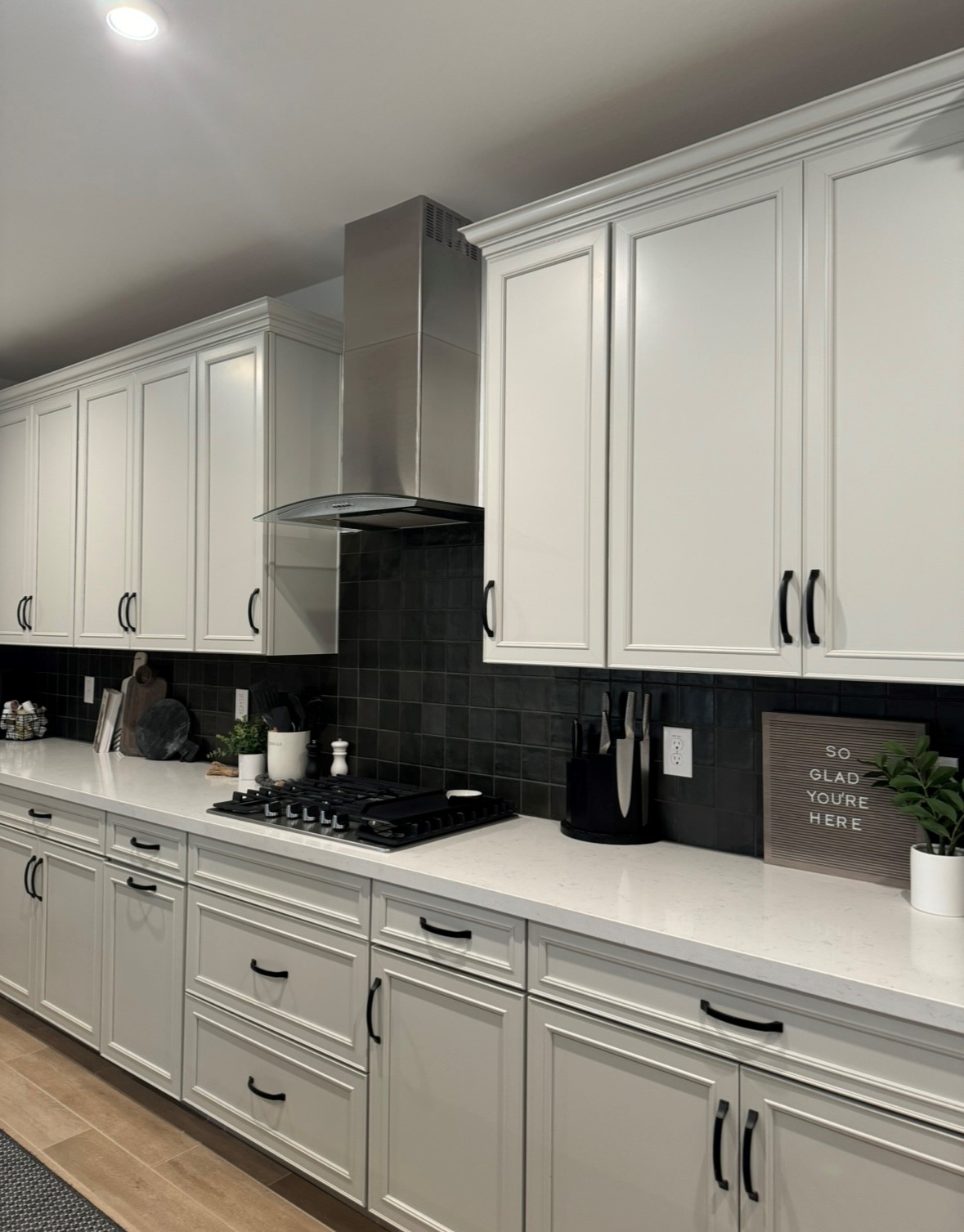 Installed this beautiful bold backsplash by Bedrosians to give this kitchen the perfect refresh! [TWD Project Location: Litchfield Park, AZ]