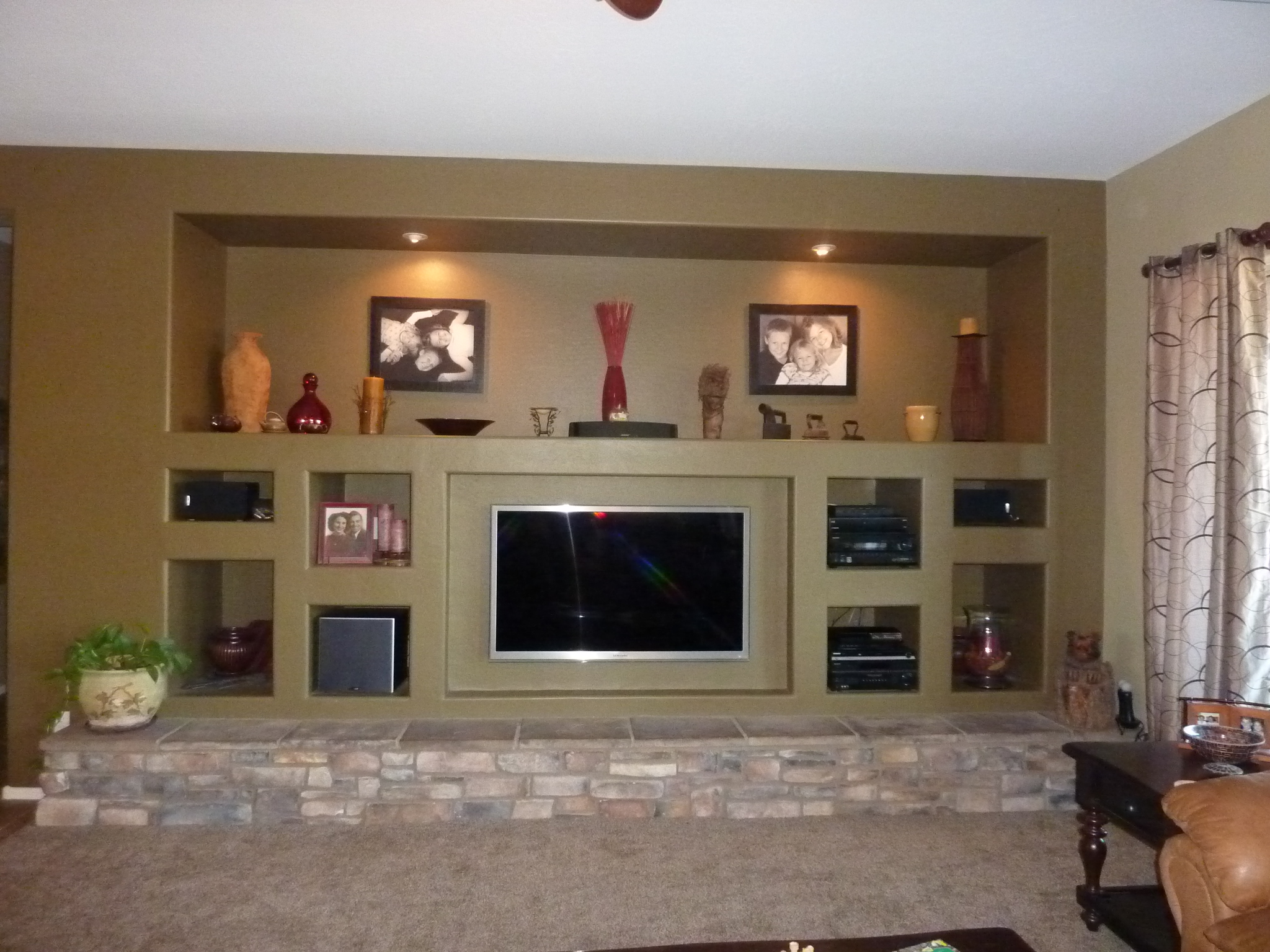 Clean lines and equally balanced niches make this design perfect for any family room. [TWD Project Location: Surprise, AZ]