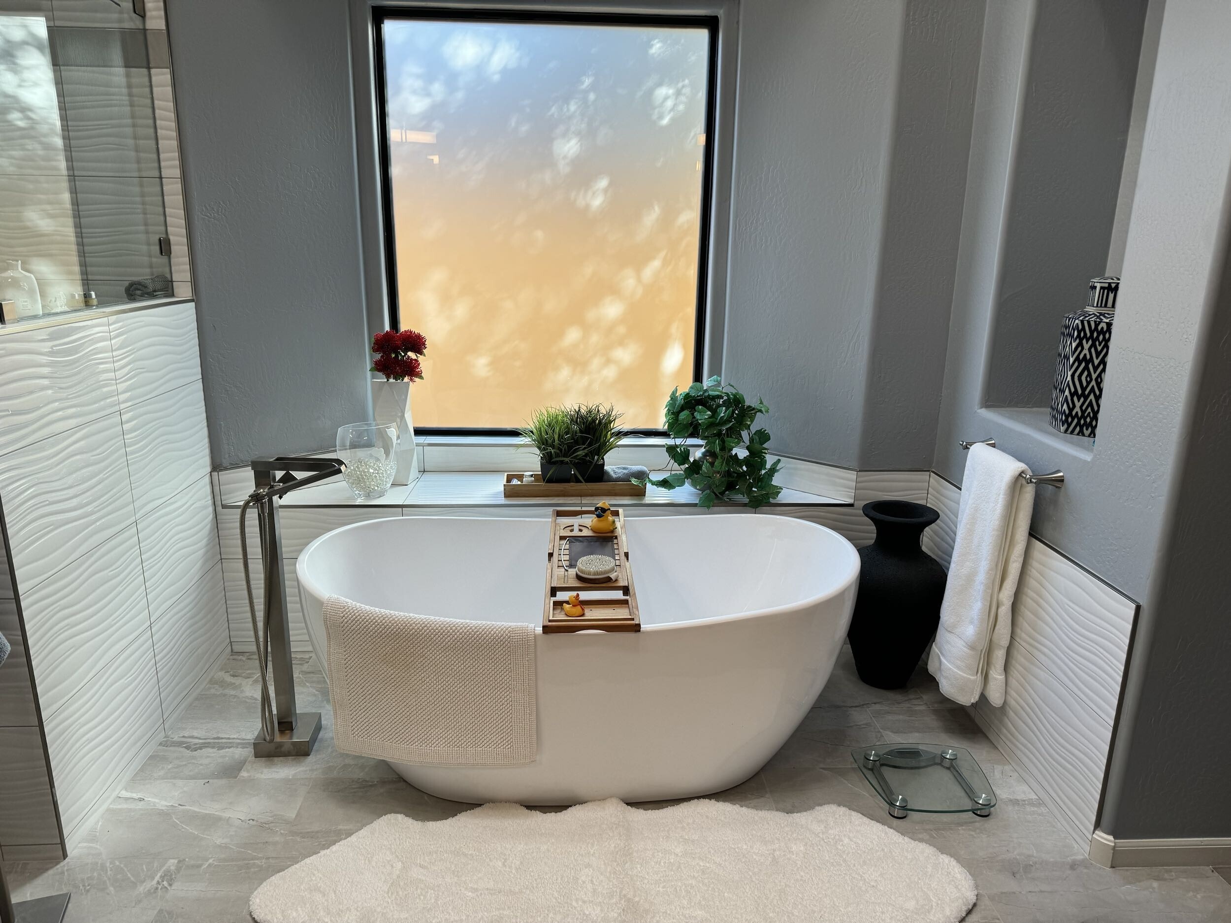 Soak your troubles away in this luxurious Master Bathroom remodel. [TWD Project Location: Scottsdale, AZ]