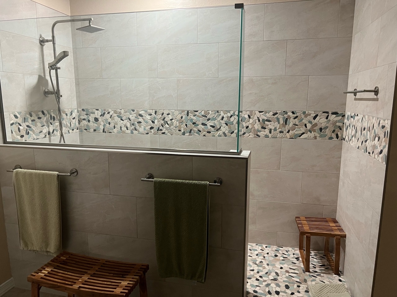 Turn your tub/shower combo into a beautiful spacious walk-in shower. [TWD Project Location: Goodyear, AZ]