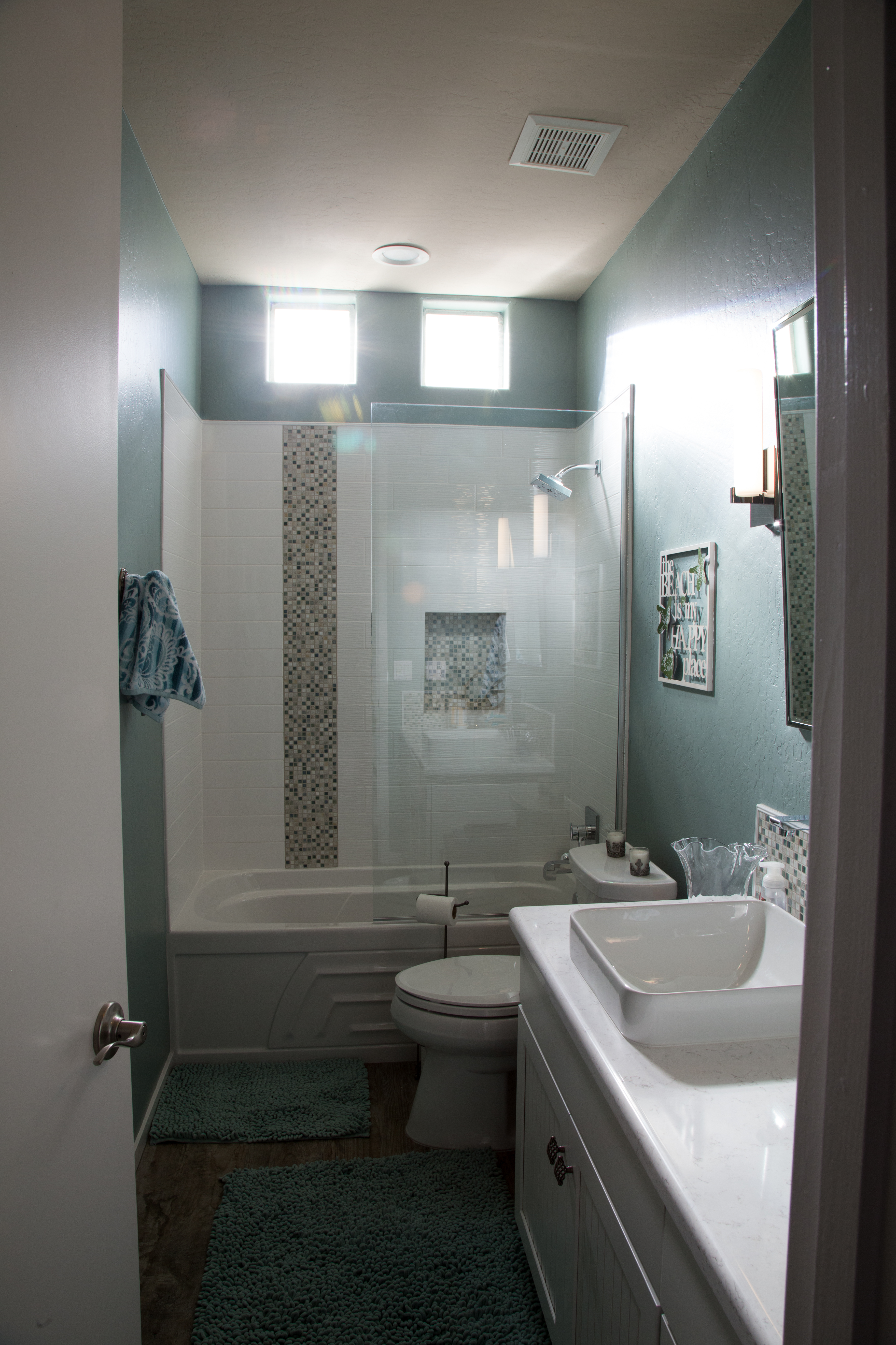 This full home renovation included a stunning kitchen remodel, beautiful focal point custom media wall in the open floor plan living space, a quaint guest bathroom, along with a master suite and spa-like bathroom remodel perfectly designed to impress. [TWD Project Location: Scottsdale, AZ]