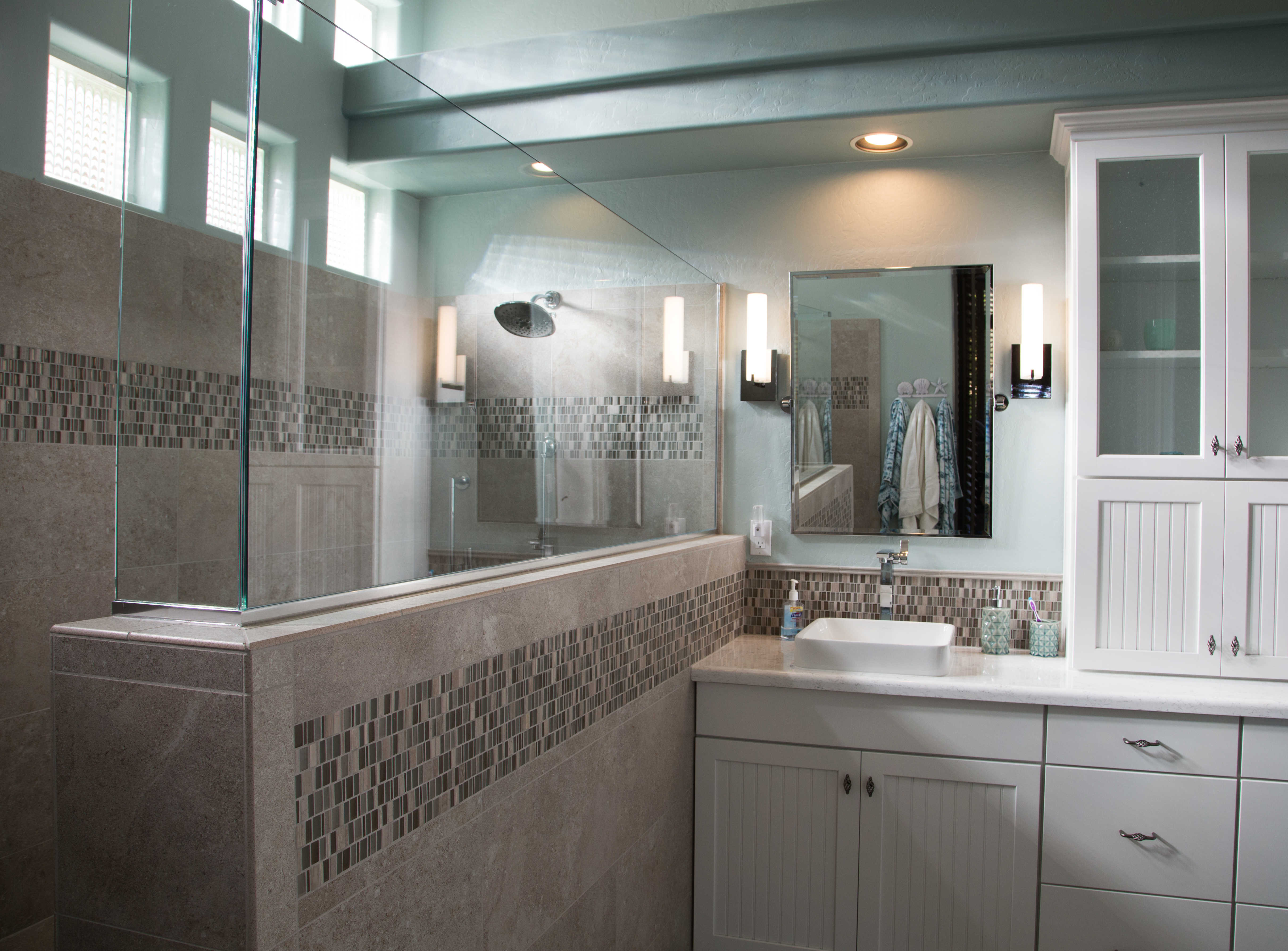 This full home renovation included a stunning kitchen remodel, beautiful focal point custom media wall in the open floor plan living space, a quaint guest bathroom, along with a master suite and spa-like bathroom remodel perfectly designed to impress. [TWD Project Location: Scottsdale, AZ]