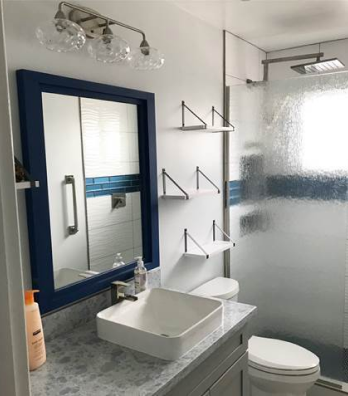 Open Shelves in a bathroom remodel in Phoenix