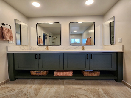 Color Palettes That Set The Mood in a bathroom remodel